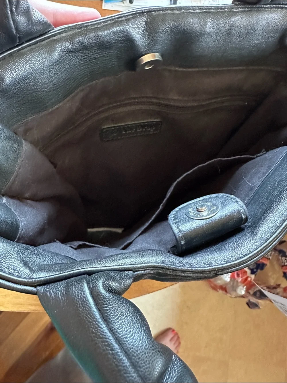 Quilted Black Tote with Padded Handles